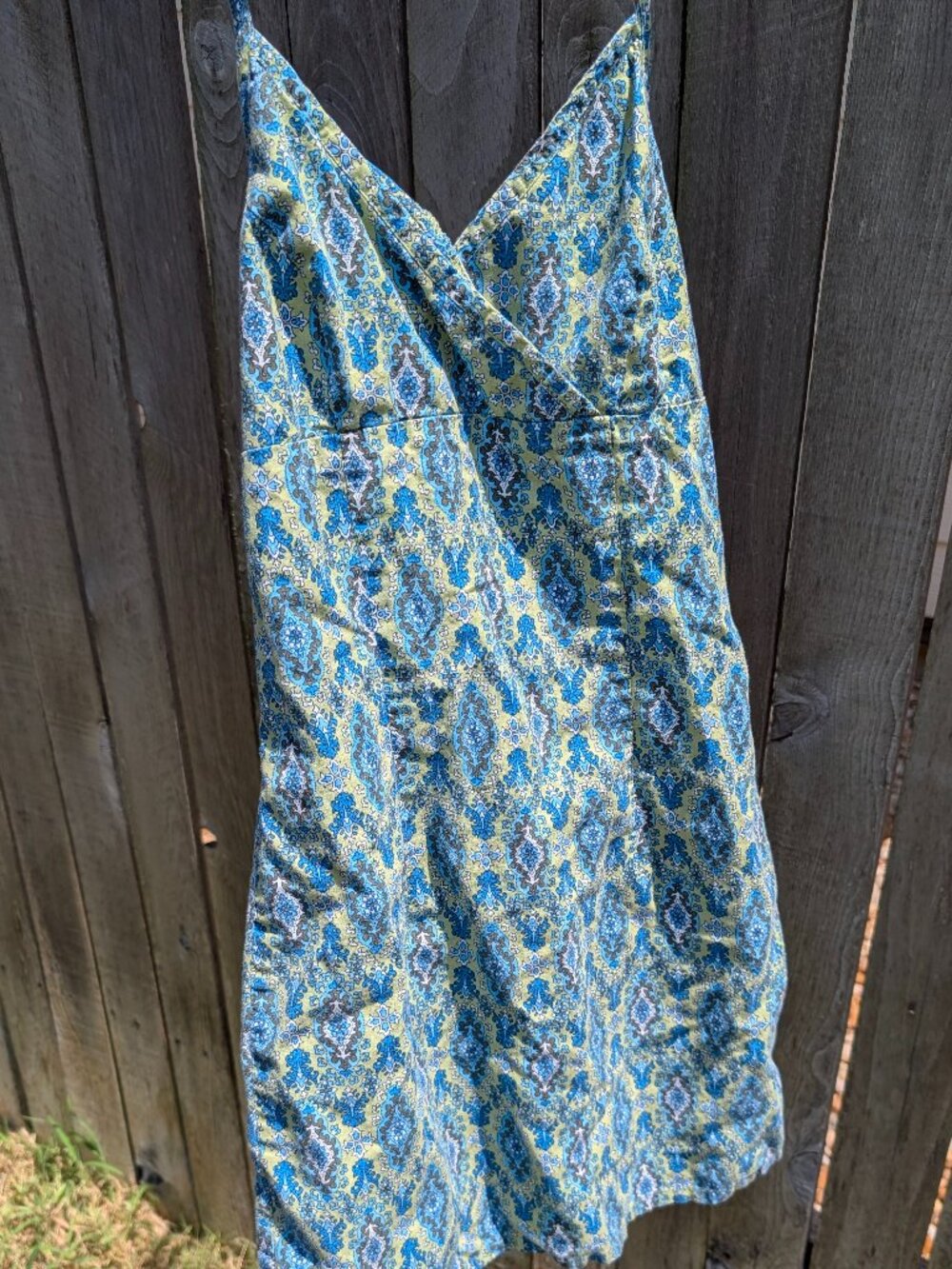 VTG Byer Too! Juniors Dress Medium 90s Floral Green Knee Length Paisley Size 7